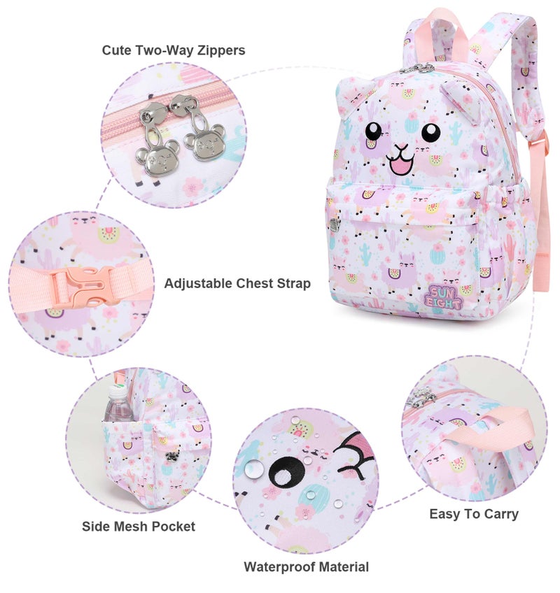 SUN EIGHT Preschool Toddler Kids Backpack Small 3D Cartoon Dinosaur Lunch Daycare School Bookbag Animal Travel Bags for Boy For 2-5 Years old, Cute Dinosaur, SE90074, White - Image 4